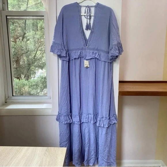 New Free People Paradiso Lace Maxi Dress Purple Small - Picture 8 of 13